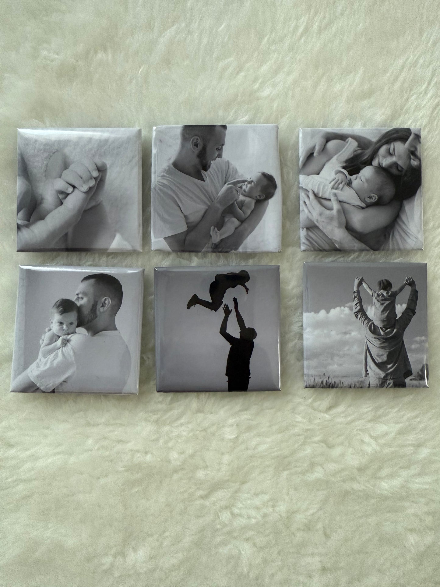 Set of 6 custom photo magnets